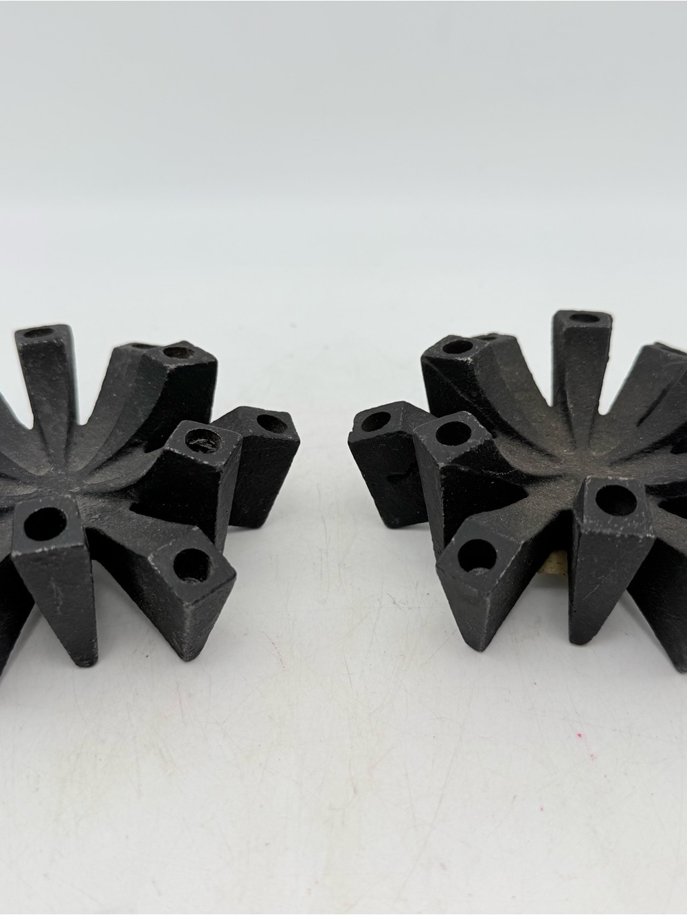 Handcrafted Black Geometric Iron Candlestick Holder Set - Home Art - Picture 7 of 10